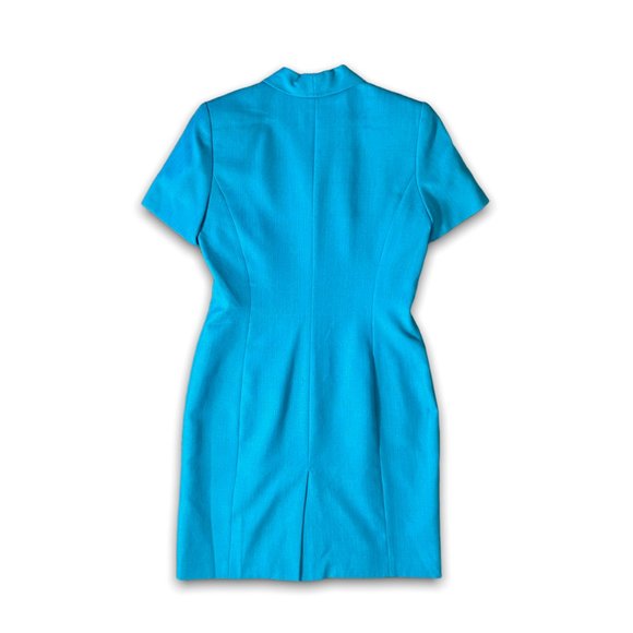 Vintage 90s Kasper ASL Blue Blazer Short Sleeve Mini Dress - Picture 4 of 8